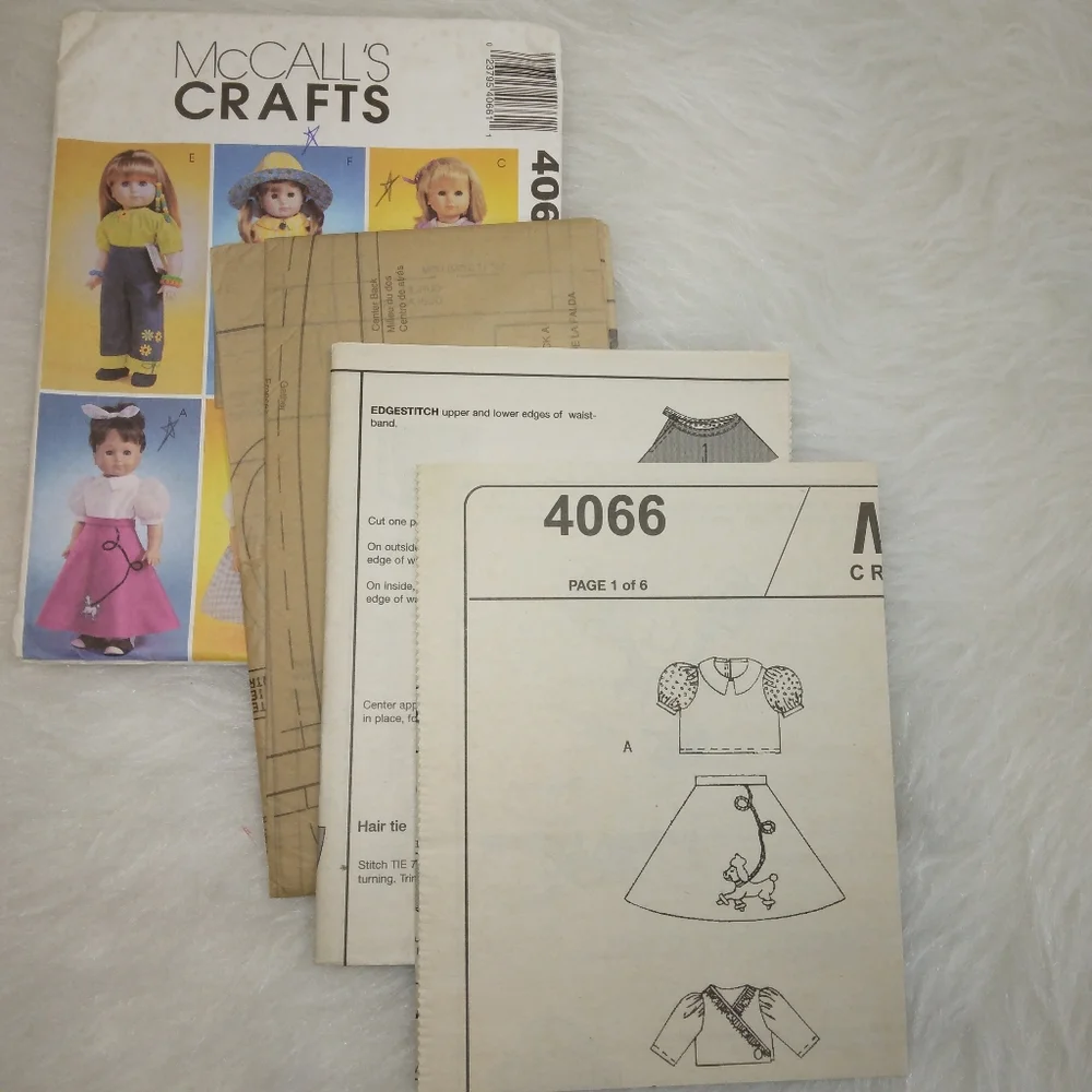 McCall's 4066 Six super cute outfits for American Girl and 18
